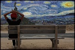 sur le banc minuit à Paris