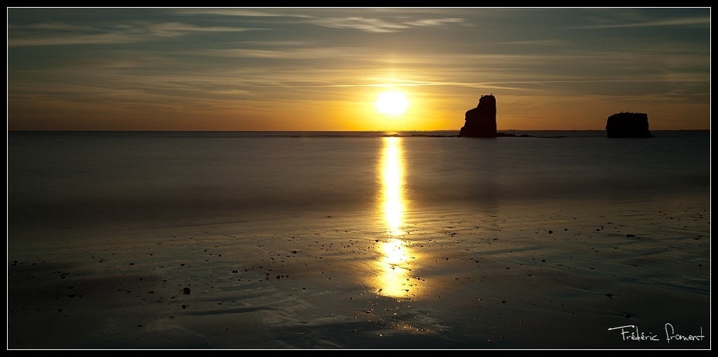 Coucher de soleil sur la plage de la Mine d'Or
