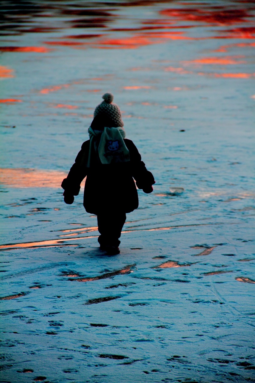 Teeny Walker on ice lake