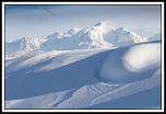 Le Mont Blanc. 
Vue depuis le chemin du refuge de Tornieux en haute Savoie